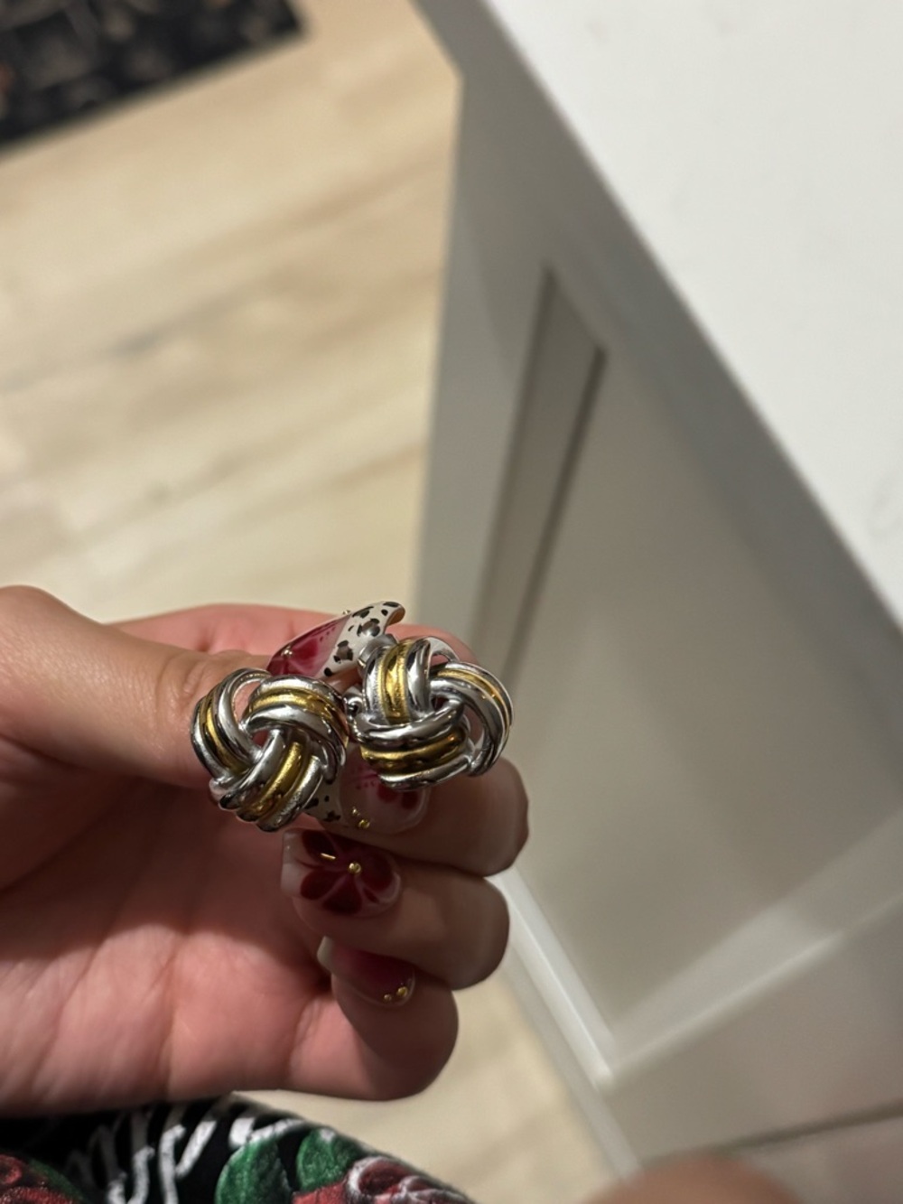 Two-Tone Knot Stud Earrings - Gold & Silver